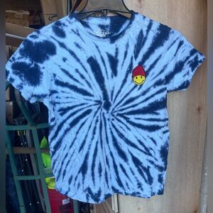 EIGHTY EIGHT Blue Tie-dye T-shirt with Beanie Emoji size 14-16